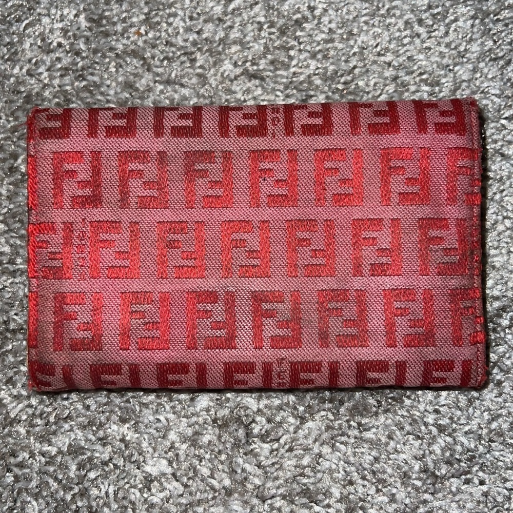 Fendi Red Geometric Clutch with Gold Clasp - Picture 8 of 10